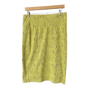 LulaRoe Women's Yellow Cassie Pencil Skirt Adjustable Waistband Size Large